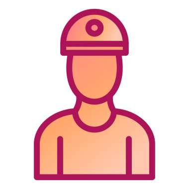 Asker. Web simgesi basit illüstrasyon