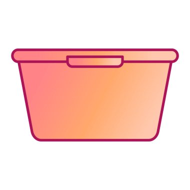 Sapı simgeli pembe plastik bir kova. bahçe besin temsili çizimi karikatürü