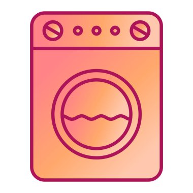 çamaşır makinesi simgesi. Web için temizleyici vektör simgelerinin özet çizimi