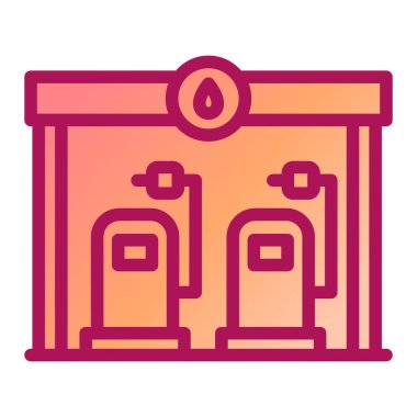 Yağ pompası ikon vektörü. Benzin istasyonu tabelası. izole edilmiş sınır sembolü çizimi