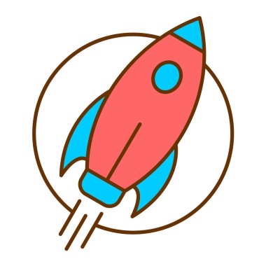 roket ikonu vektör illüstrasyonu