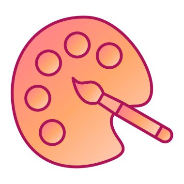 Paletli boya fırçası ve boya fırçası vektör çizimi tasarımı