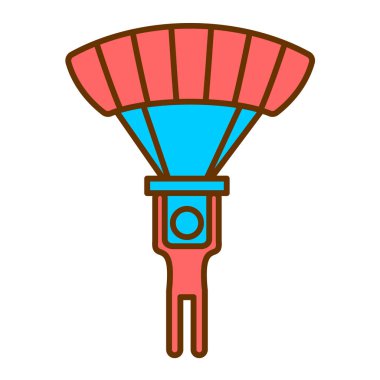 Tek izole edilmiş paraşüt simgesinin vektör çizimi 