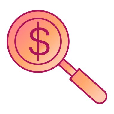 Dolar sembolü çizimi olan büyüteç