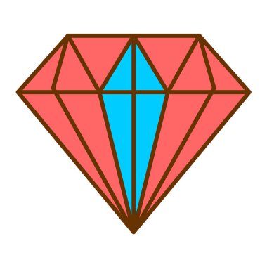 Elmas. Web simgesi basit illüstrasyon