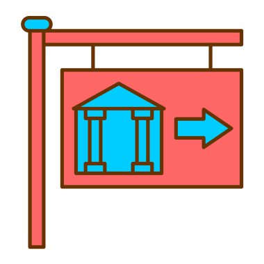 Müze modern simge vektör illüstrasyonunu imzaladı
