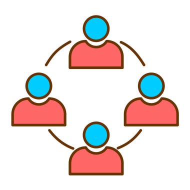 Bir grup insanın vektör çizimi