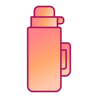 Kahve fincanı ikonu. Web için su şişesi vektör tasarımının özet çizimi