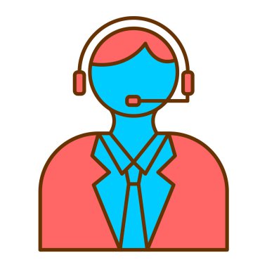 Kulaklık vektör illüstrasyon tasarımlı çağrı merkezi operatörü