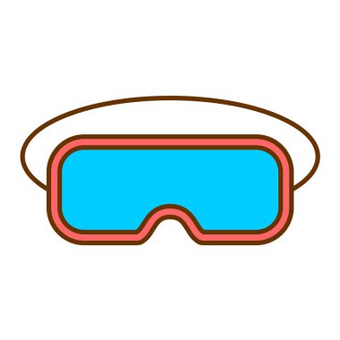 Yüzme havuzu ikonu. Web için şnorkel vektör simgelerinin özet çizimi