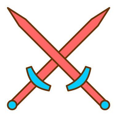 Kılıçlar. Web simgesi vektör illüstrasyonu