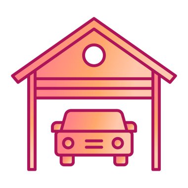 araba garajı ikon vektör çizimi tasarımı