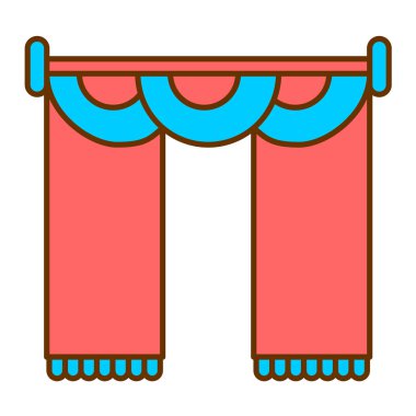 perde simgesinin vektör illüstrasyonu
