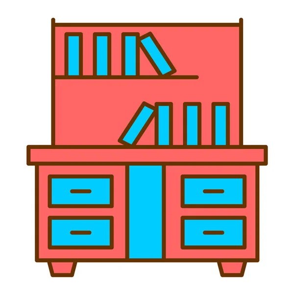 Βιβλιοθήκη Ράφι Βιβλία Και Βιβλιοθήκη Διανυσματική Εικονογράφηση Σχεδιασμό — Διανυσματικό Αρχείο