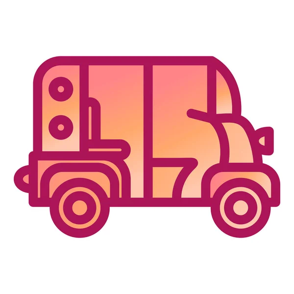 Φορέας Εικονίδιο Φορτηγό Παράδοσης Περίγραμμα Αυτοκινήτου Πινακίδα Οχήματος Απομονωμένη Απεικόνιση — Διανυσματικό Αρχείο