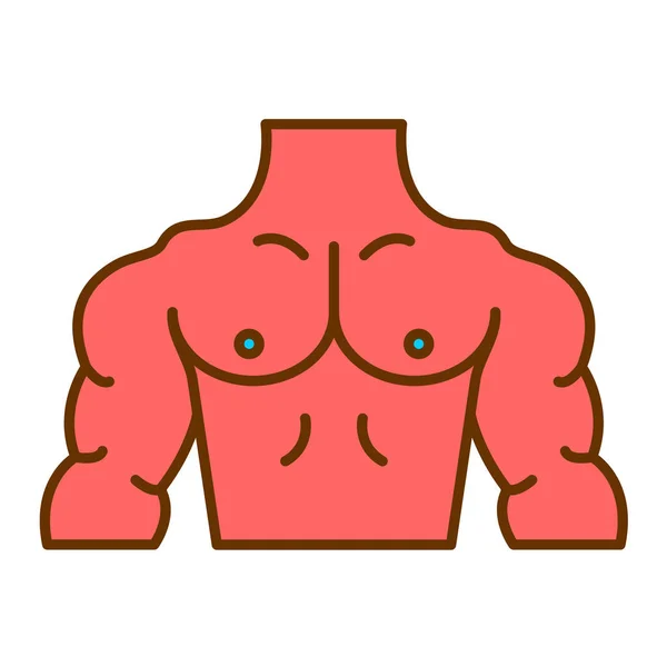 Human Body Icon Outline Illustration Breast Vector Symbol Flat Style — Vettoriale Stock