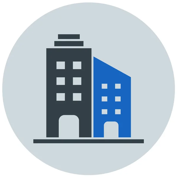 Edificio Icono Web Ilustración Simple — Vector de stock