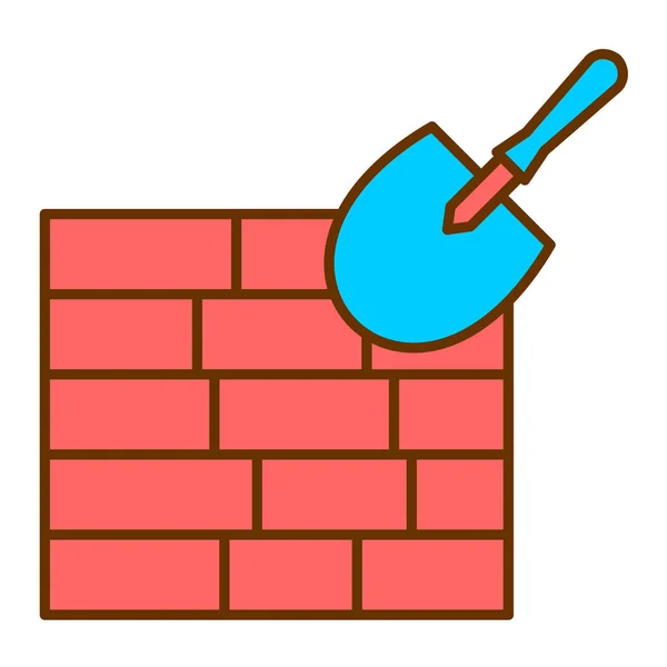 Construction Trowel Icon Flat Illustration — Stock Vector