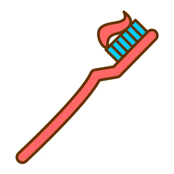 Tandborste Med Tandkräm Ikon — Stock vektor