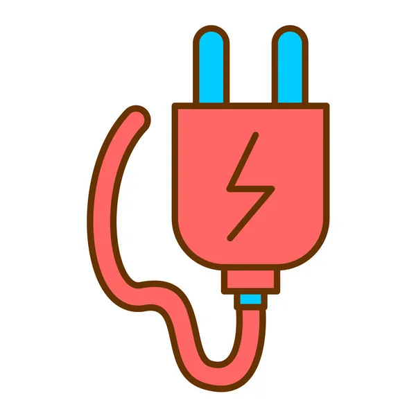 Plug Vector Thin Line Symbol — Stockvektor