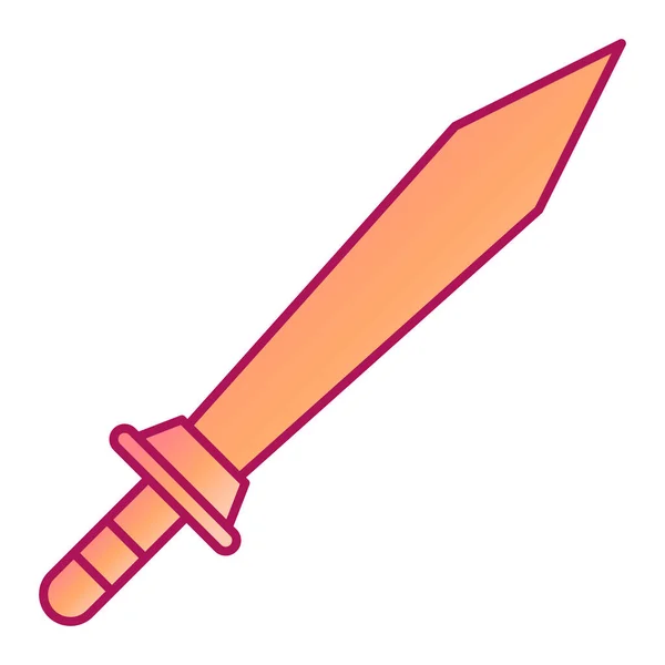 Schwert Symbol Karikatur Der Mittelalterlichen Waffenvektorillustration Isolierter Flacher Stil — Stockvektor