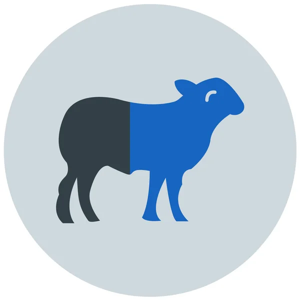 Ikona Wektora Owiec Glif Płaski — Wektor stockowy