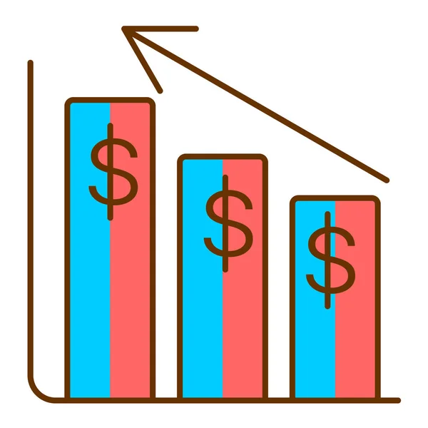 Gráfico Financeiro Com Símbolos Dólar Ilustração Vetorial —  Vetores de Stock