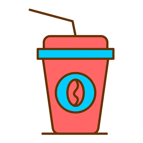 Kaffeetassen Icon Vektor Flachbild Illustration Folge — Stockvektor