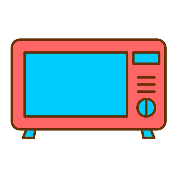 Εικόνα Φούρνου Μικροκυμάτων Επίπεδη Απεικόνιση Εικονίδια Διάνυσμα Τηλεόραση Για Διαδίκτυο — Διανυσματικό Αρχείο