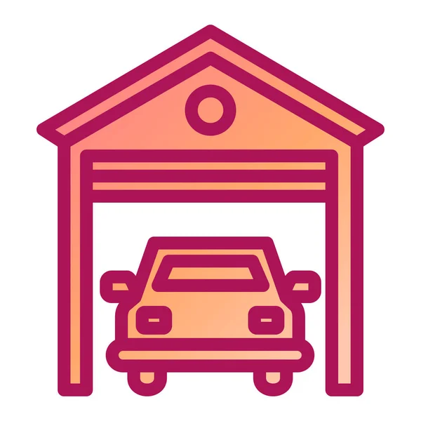 Coche Icono Garaje Vector Ilustración — Vector de stock