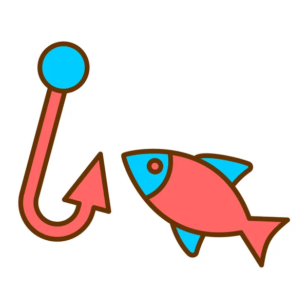Fisch Haken Symbol Vektor Illustration Design — Stockvektor