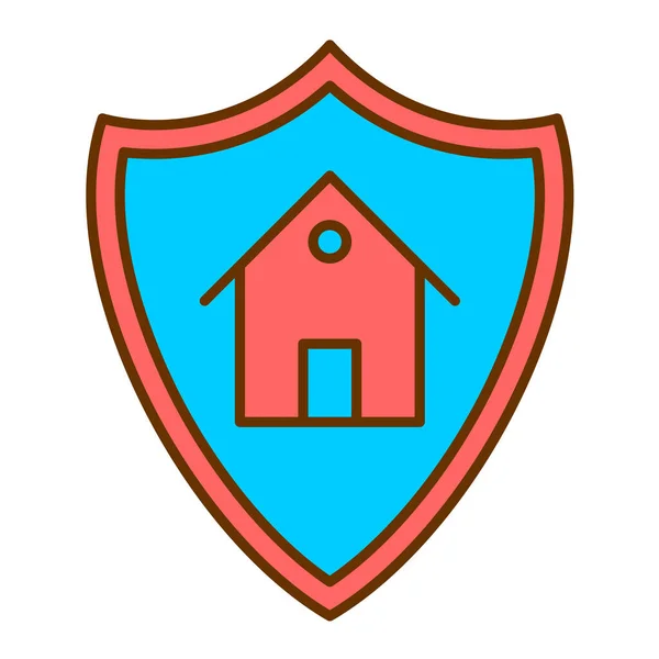 Escudo Con Diseño Ilustración Vectorial Casa Cerradura — Archivo Imágenes Vectoriales