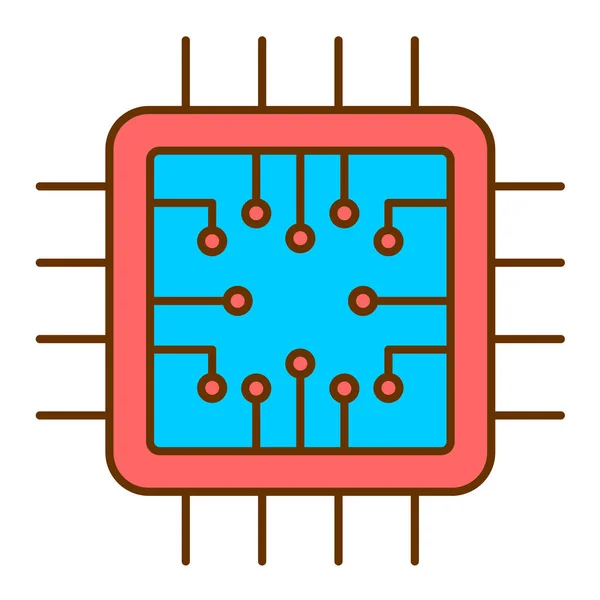 Procesador Icono Web Ilustración Simple — Archivo Imágenes Vectoriales