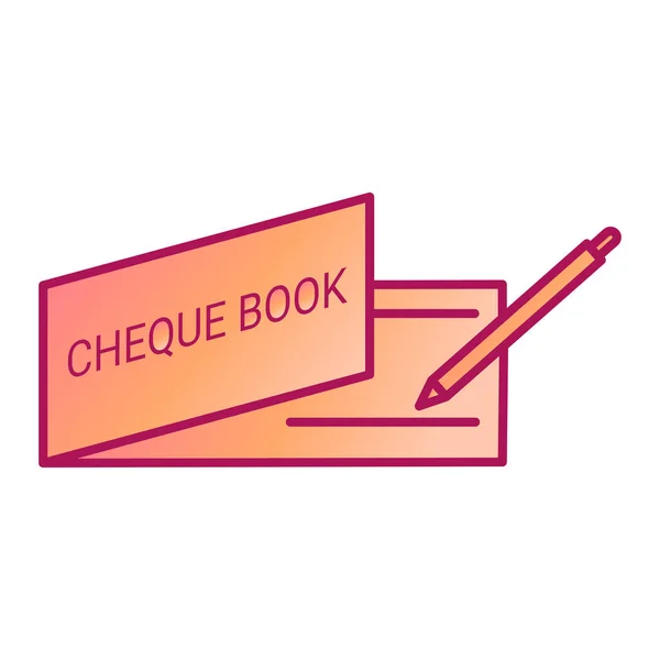 Vector Illustration Chequebook Pen — Stock Vector