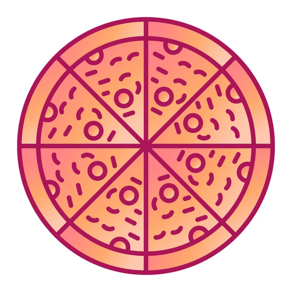 披萨图标 白色背景下隔离的网页设计中美味辣香肠矢量图标的等距测量 — 图库矢量图片