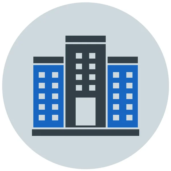 Edificio Icono Web Ilustración Simple — Vector de stock