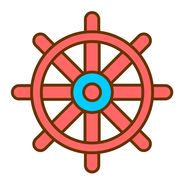 Icono Del Volante Del Barco Esquema Ilustración Vectorial — Vector de stock