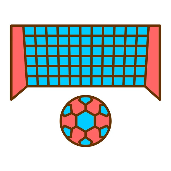 Ikona Piłki Nożnej Zarys Wektor Ilustracja — Wektor stockowy