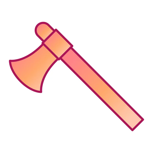 Axe Icon Cartoon Medieval Old Wooden Mallet Vector Illustration Web — Stock Vector