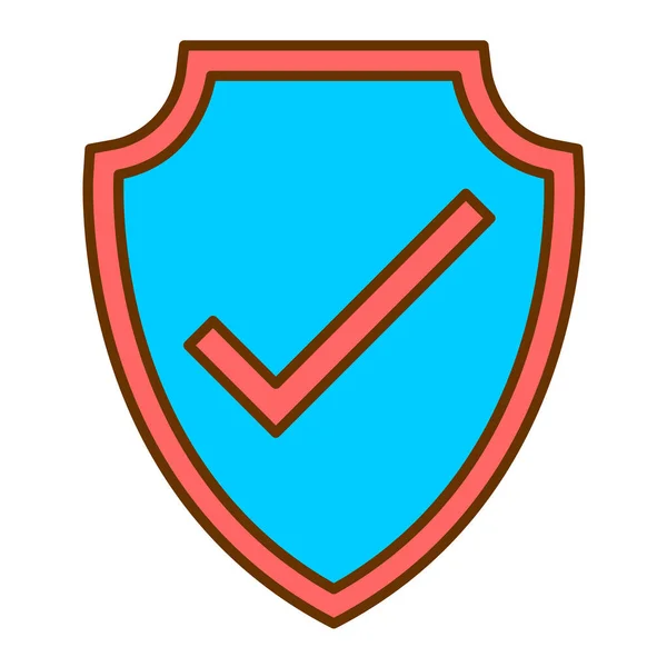 Escudo Con Icono Marca Verificación Ilustración Vectorial — Vector de stock