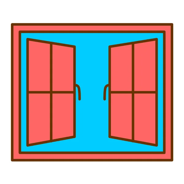 Fönster Ikon Vektor Isolerad Vit Bakgrund För Din Webb Och — Stock vektor