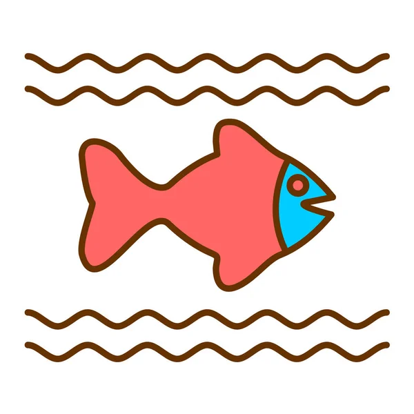 Icône Poisson Illustration Vectorielle — Image vectorielle