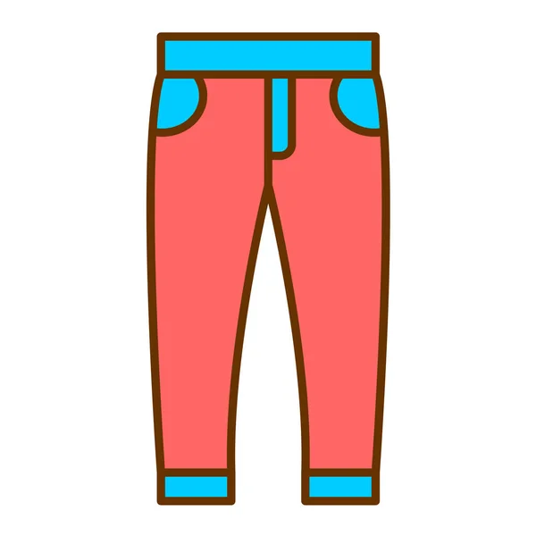 Pantaloni Icona Stile Cartone Animato Isolato Vettoriale Illustrazione — Vettoriale Stock