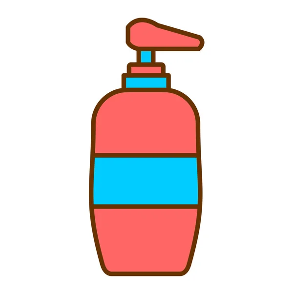 Botol Dengan Vektor Ikon Cair Ilustrasi Kartun Diisolasi Pada Warna - Stok Vektor