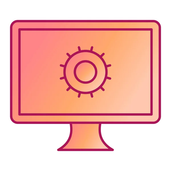 Computer Monitor Sun Icon Vector Illustration — Stock Vector