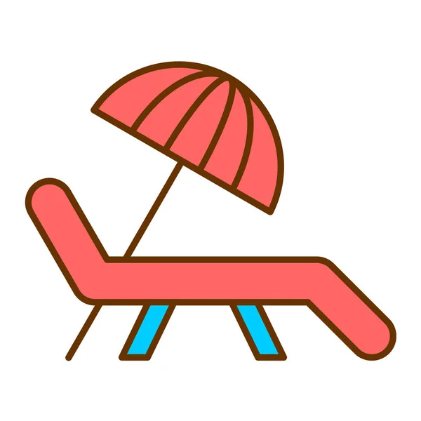 Ícone Cadeira Praia Ilustração Vetorial — Vetor de Stock