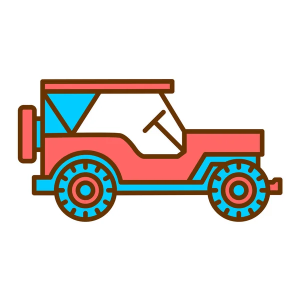 Icono Del Vehículo Coche Esquema Ilustración Tractor Vector Camión Cubo — Vector de stock