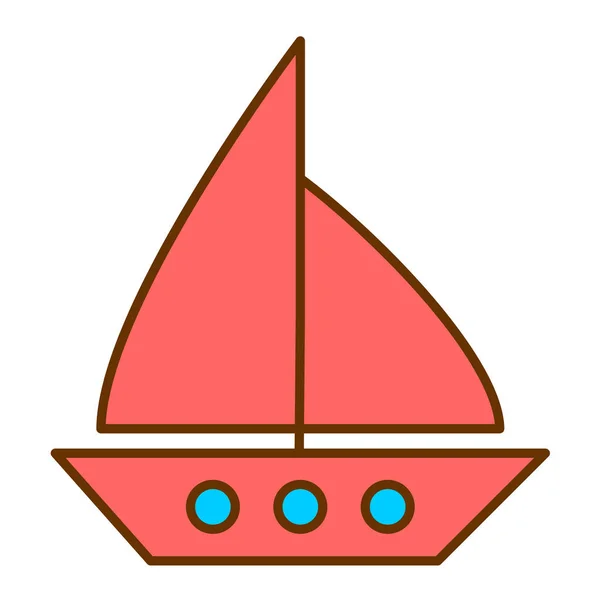 Човен Веб Іконка Проста Ілюстрація — стоковий вектор