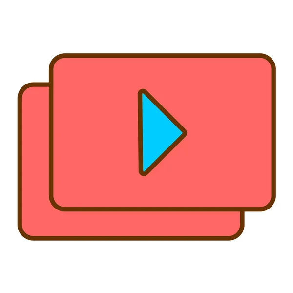 Ilustração Vetor Ícone Player Vídeo — Vetor de Stock