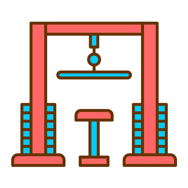 Turnhalle Vektor Dünne Linie Symbol — Stockvektor